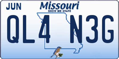 MO license plate QL4N3G