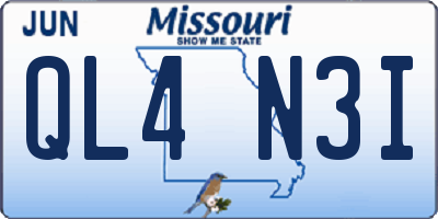 MO license plate QL4N3I