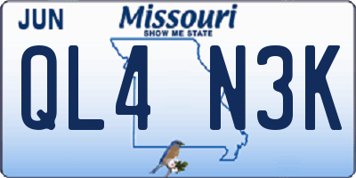 MO license plate QL4N3K