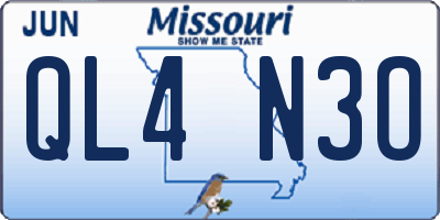 MO license plate QL4N3O