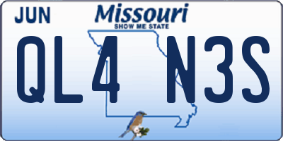 MO license plate QL4N3S