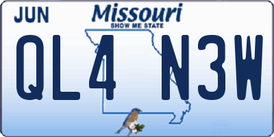 MO license plate QL4N3W