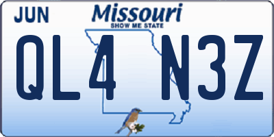 MO license plate QL4N3Z