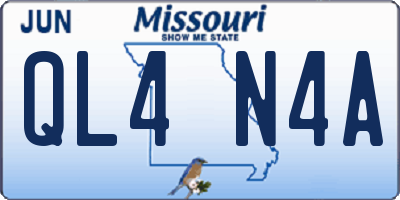 MO license plate QL4N4A