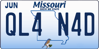 MO license plate QL4N4D