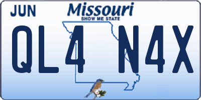 MO license plate QL4N4X