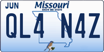 MO license plate QL4N4Z