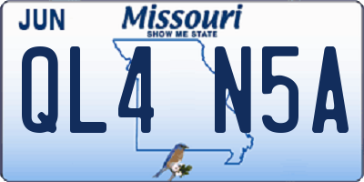MO license plate QL4N5A