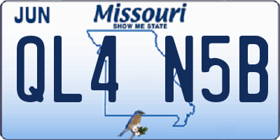 MO license plate QL4N5B