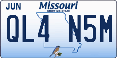 MO license plate QL4N5M