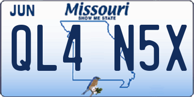 MO license plate QL4N5X