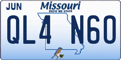 MO license plate QL4N6O