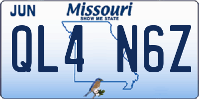 MO license plate QL4N6Z