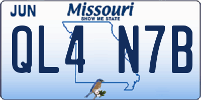 MO license plate QL4N7B