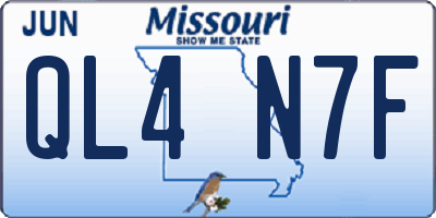 MO license plate QL4N7F