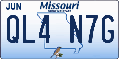 MO license plate QL4N7G