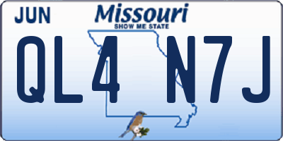 MO license plate QL4N7J