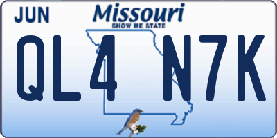 MO license plate QL4N7K