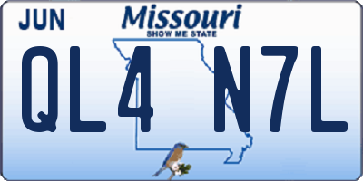MO license plate QL4N7L