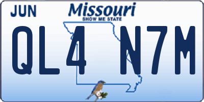 MO license plate QL4N7M