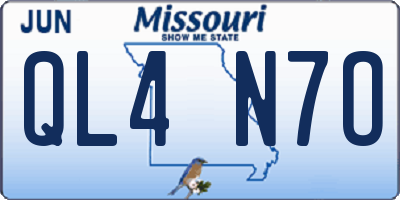 MO license plate QL4N7O