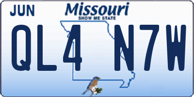 MO license plate QL4N7W