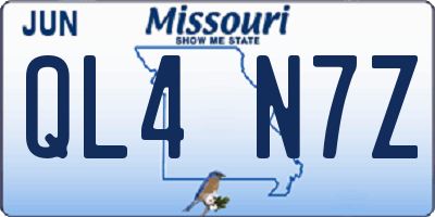 MO license plate QL4N7Z