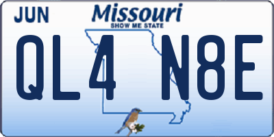 MO license plate QL4N8E