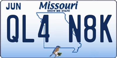 MO license plate QL4N8K