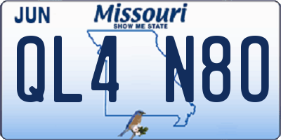 MO license plate QL4N8O