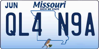 MO license plate QL4N9A