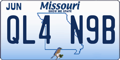 MO license plate QL4N9B