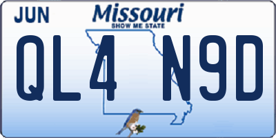 MO license plate QL4N9D