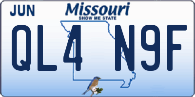 MO license plate QL4N9F
