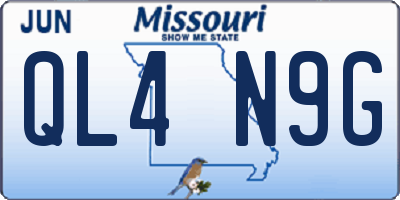 MO license plate QL4N9G