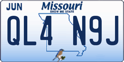 MO license plate QL4N9J