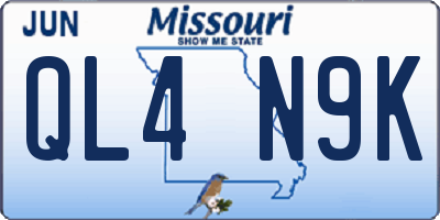 MO license plate QL4N9K