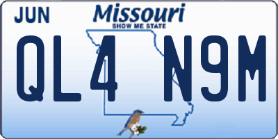 MO license plate QL4N9M