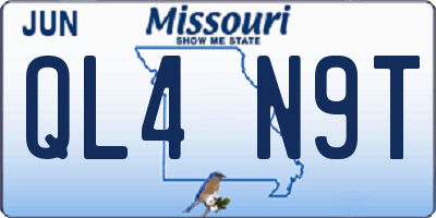 MO license plate QL4N9T