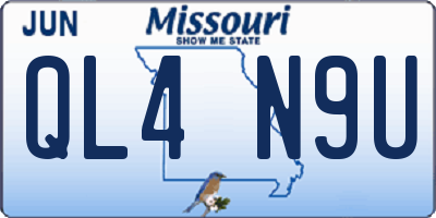 MO license plate QL4N9U