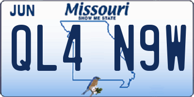 MO license plate QL4N9W