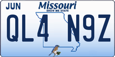 MO license plate QL4N9Z