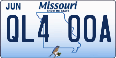 MO license plate QL4O0A