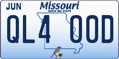 MO license plate QL4O0D