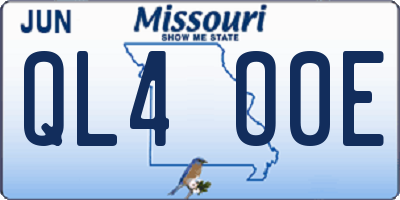 MO license plate QL4O0E