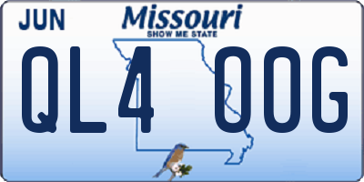 MO license plate QL4O0G