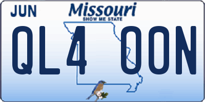 MO license plate QL4O0N
