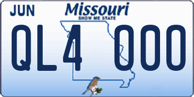 MO license plate QL4O0O