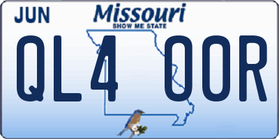 MO license plate QL4O0R