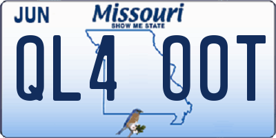 MO license plate QL4O0T